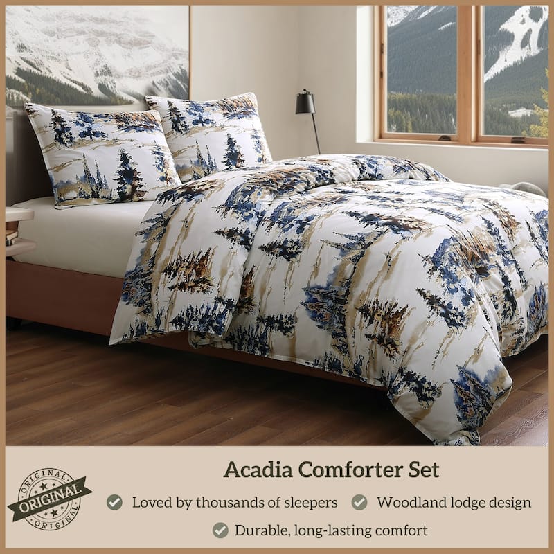 Paseo Road Acadia Cabin Bedding Woodland Lodge 3 Piece Reversible Comforter Set with Pillow Shams