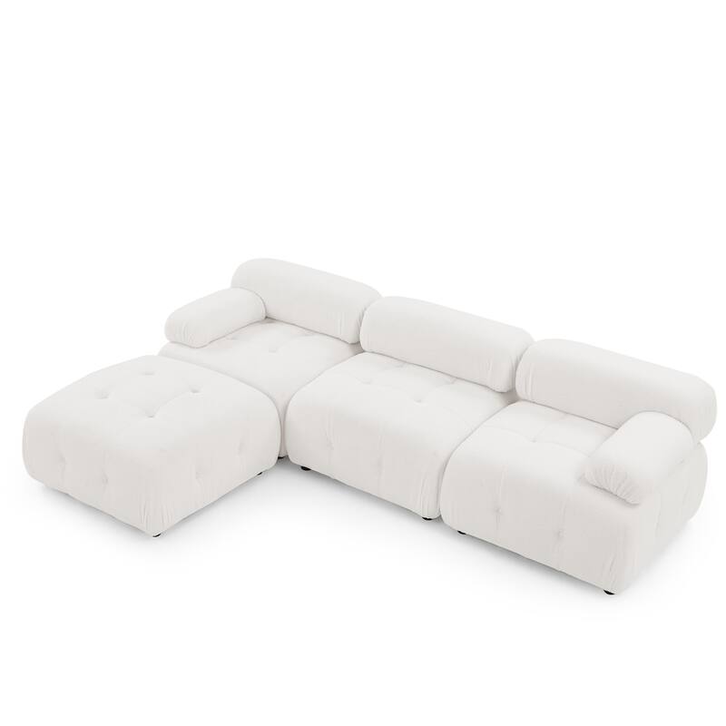 Ouyessir Modern Velvet Upholstered Large Modular Sectional Sofa with Removable Armrest