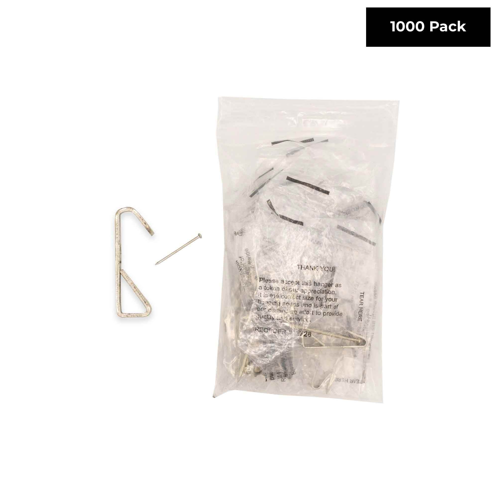 50 LB Picture Hooks for Hanging Pictures Heavy Duty Hardware Hangers - Pack  of 1000 Hooks and Nails for Pictures