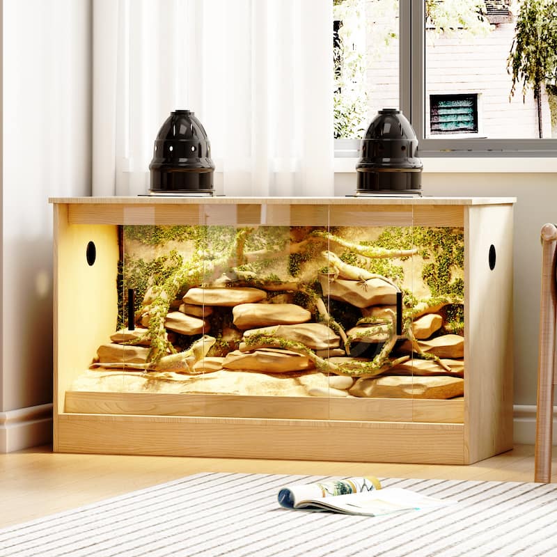 Reptile Habitat -Spacious Terrarium for Lizards, Snakes & More - 47.2"