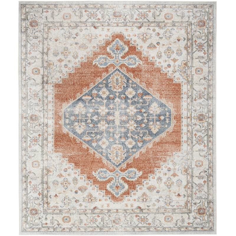 Nourison Astra Machine Washable Distressed Area Rug - 9' x 12' - Grey/Multi