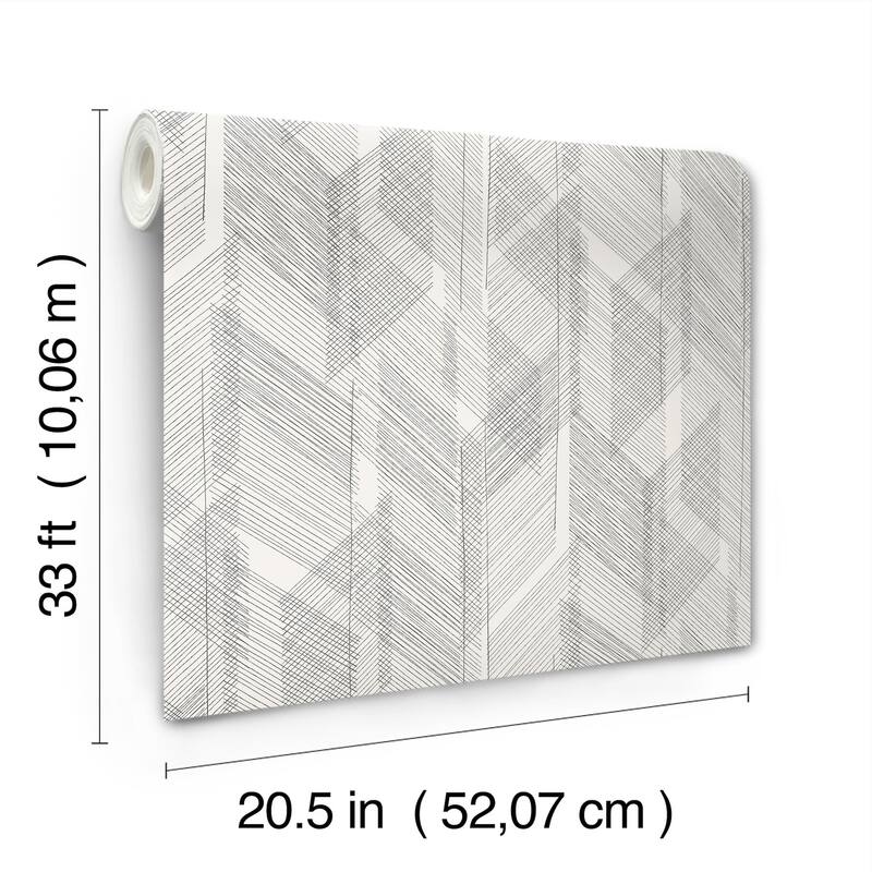 A-Street Prints Bryant Black Crosshatch Wallpaper