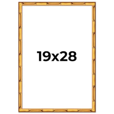 19x28 Frame Gold Bamboo Picture Frame Modern Photo Frame Includes UV Acrylic Shatter Guard Front Acid Free Foam Backing Board