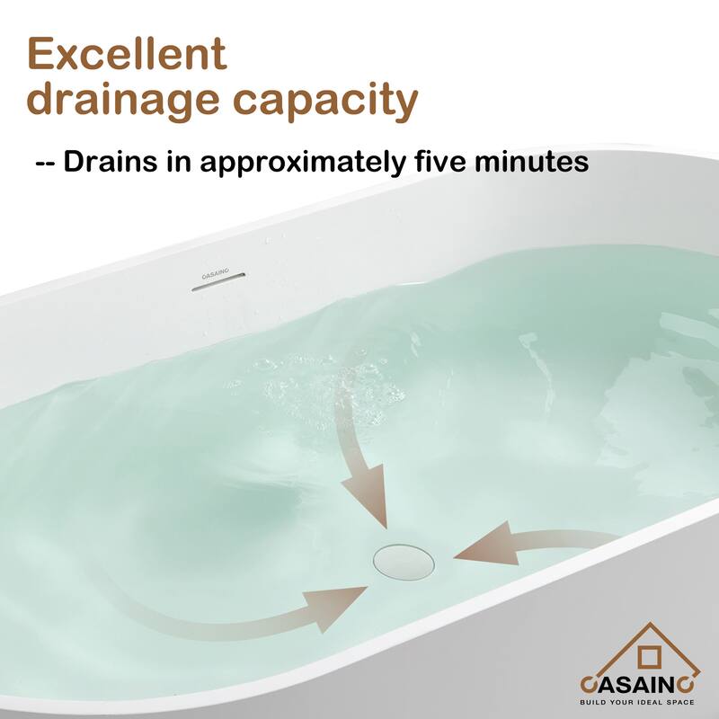67 in. Composite Flatbottom Non-whirlpool Bathtub in White