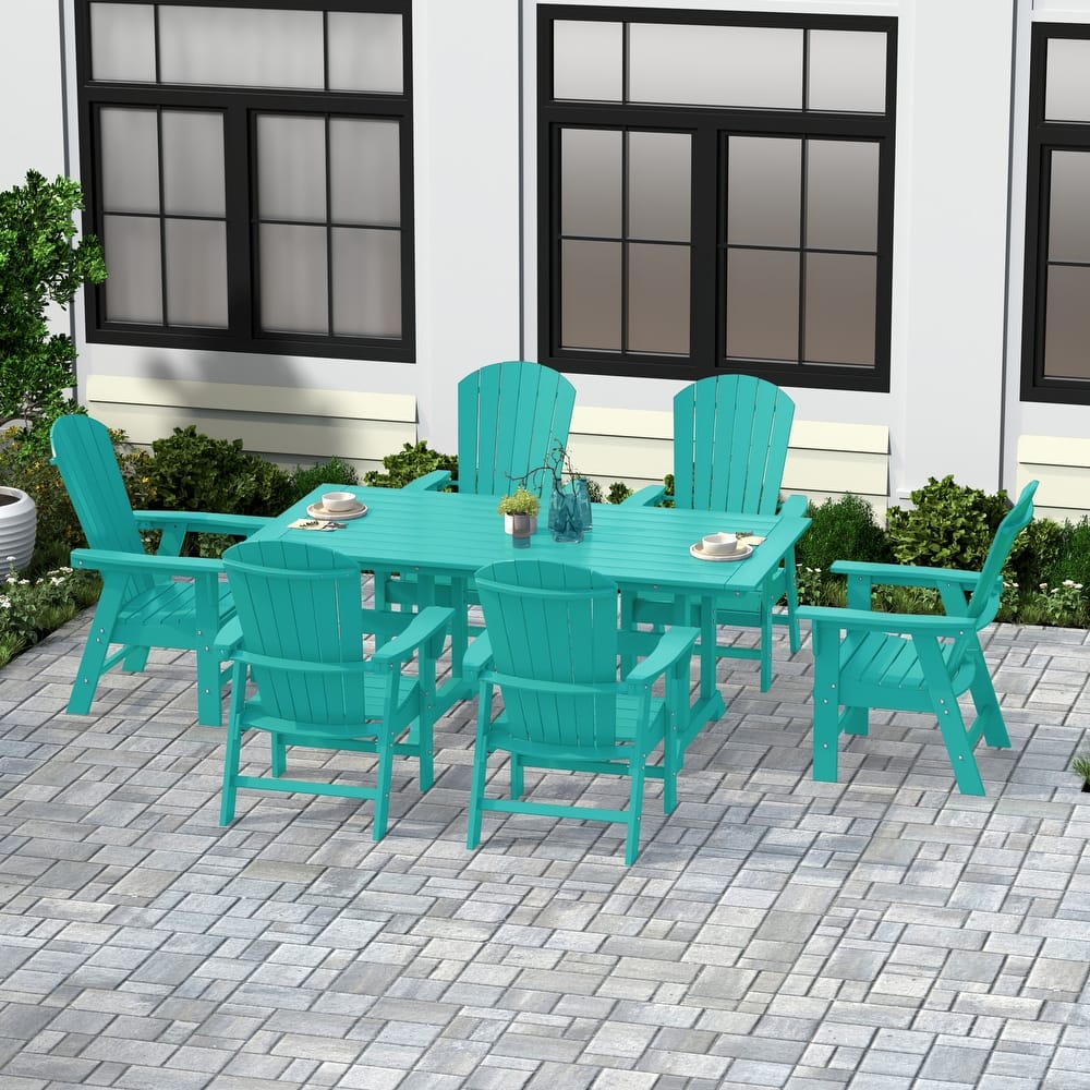 Altura 7-Piece Poly Eco-Friendly All Weather Outdoor Dining Set with Armchairs