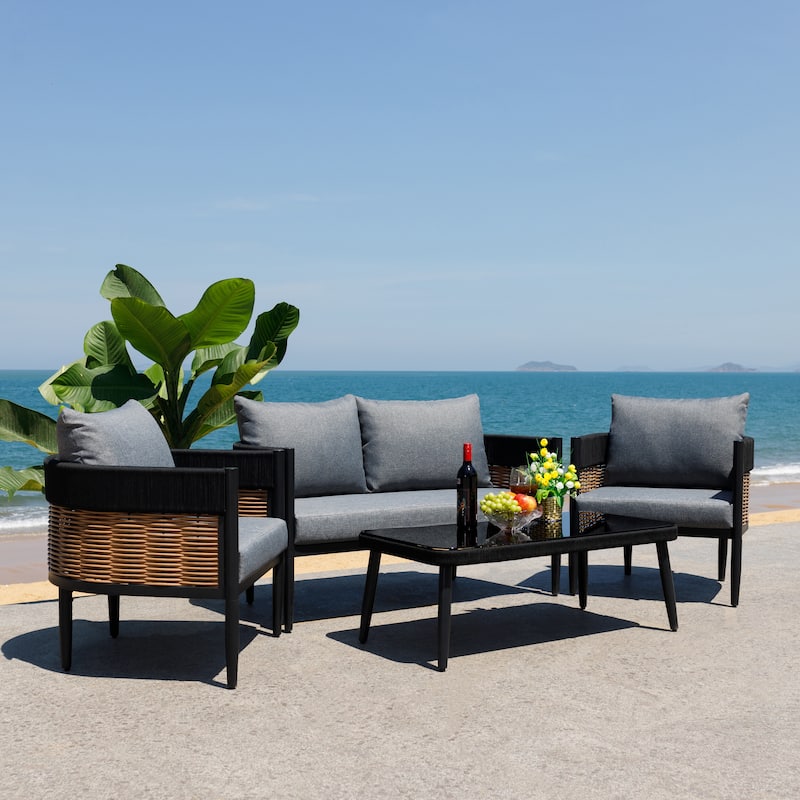 Safavieh Outdoor Living Harrison 4-Piece Set - 52"W x 28"D x 26"H