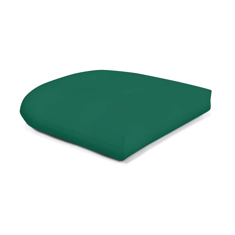 Sunbrella® Solid Fabric 1-Piece Indoor/Outdoor Wicker Seat Pad Cushion, 19.5"W x 19.5"L - Canvas Forest Green