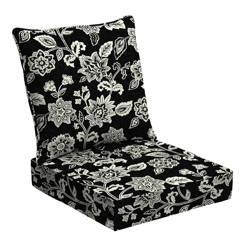 ARDEN Outdoor Foam Deep Seat Cushion Set, 24 in x 24 in - Ashland Black Jacobean