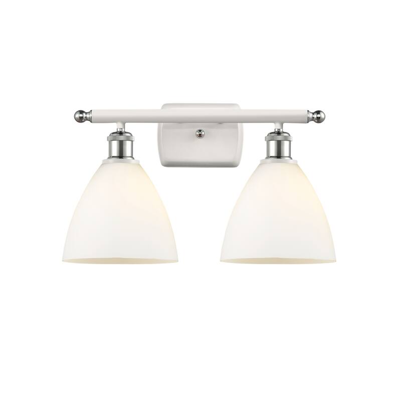 Innovations Lighting 516-2W-11-18 Bristol Vanity Bristol 2 Light 18" - White and Polished Chrome / Matte White