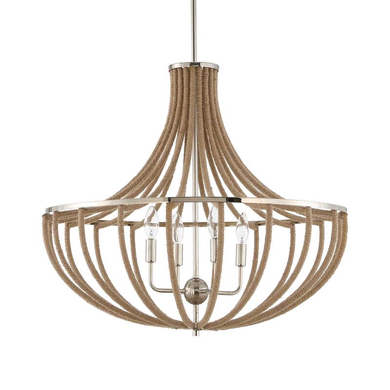 Uttermost Lovelock 4 Light Rope Empire Chandelier - 27.5"W x 27.5"D x 24.25"H