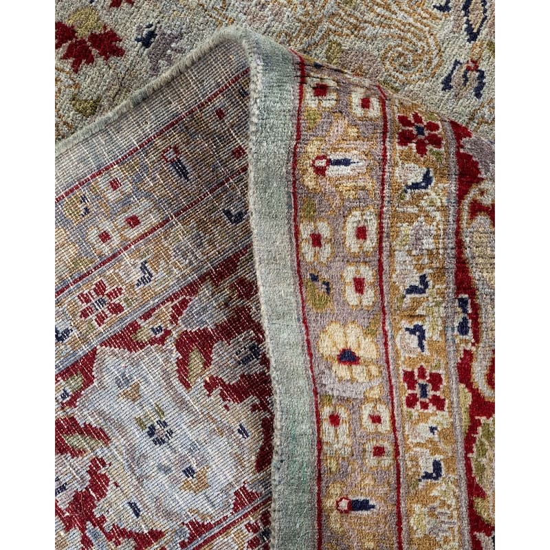 Overton Hand Knotted Wool Vintage Inspired Modern Contemporary Overdyed Gray Square Area Rug - 6' 2" x 6' 5"
