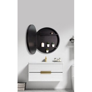 24x24 inch Framed Wall mount Bathroom Medicine Cabinet with Mirror - On ...