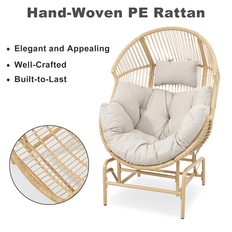Outdoor Oversized Gilder Egg Chair with Cushion