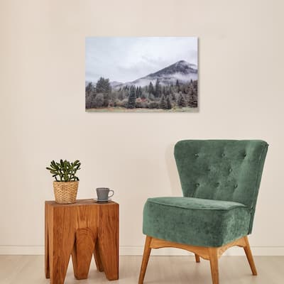 Wynwood Studio Canvas Nature and Landscape Light Near the Cabins Green and Modern & Contemporary Wall Art Canvas Print