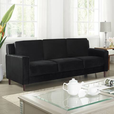 Furniture of America Manchaca Contemporary Black Cushioned Seat Sofa