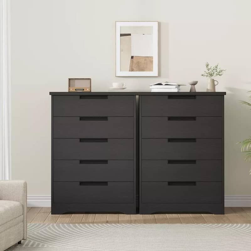 4/5 Drawer Dresser for Bedroom,Wooden Dresser Chest of Drawers with Embedded Handles