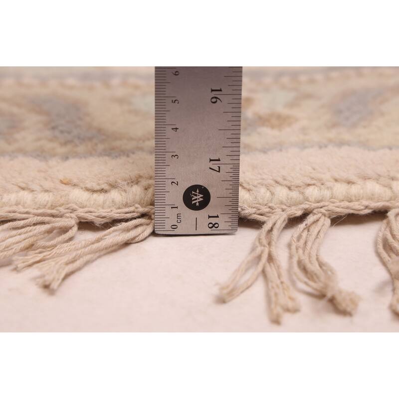 ECARPETGALLERY Hand-knotted Royal Oushak Ivory Wool Rug - 8'0 x 7'9