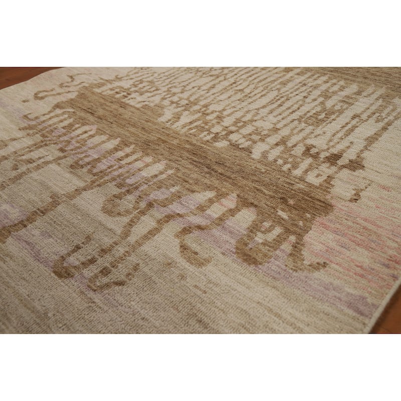 Vegetable Dye Oushak Turkish Rug Handmade Bedroom Wool Carpet - 3'10"x 6'1" - 3'10"x 6'1" - Ivory/Beige