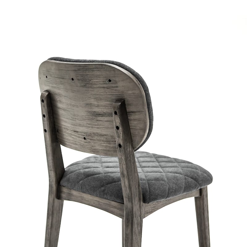 Katelyn Modern Farmhouse Gray Acacia Wood Upholstered Dining Chairs - Set of 2