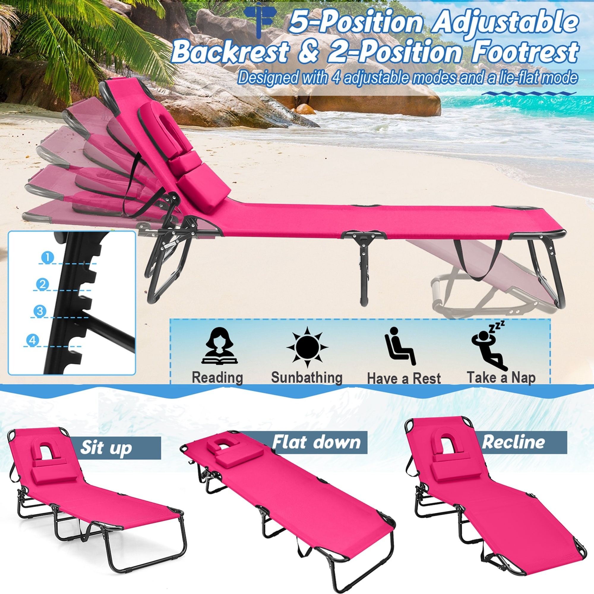 Lounge chair with deals reading hole