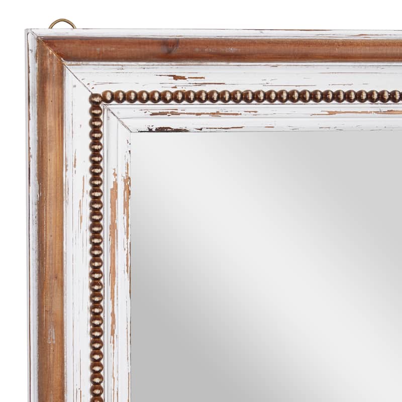 Brown Wood Farmhouse Wall Mirror 44 x 32 x 2 - 32 x 2 x 44