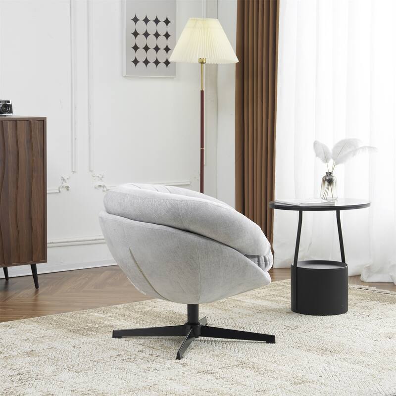 Ergonomic Chenille Office Chair Swivel Chair, Rotating Chair Club Chair Accent Chair with Removable Cushion