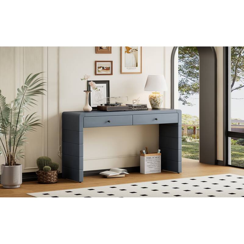 Wooden Entryway Table with 2 Drawers