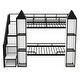preview thumbnail 8 of 9, Nordic Creative Twin over Twin White+Black Castle-shaped Bunk Bed w/ Wardrobe Storage Bed & Multiple Storage Metal Bed Frame