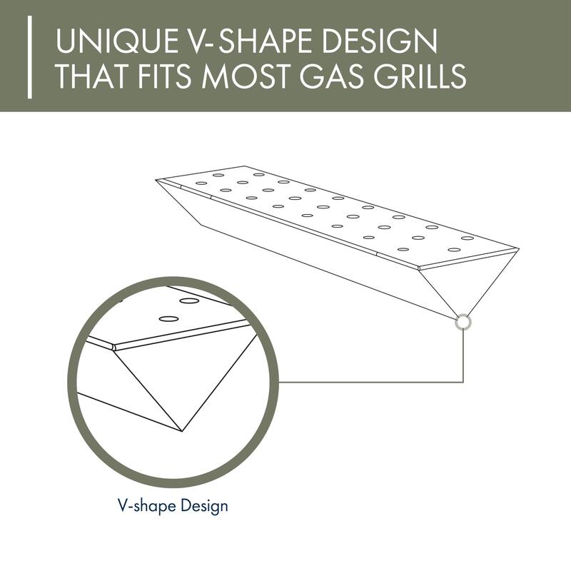 Charcoal Companion Nonstick V Shaped Smoker Box for Gas Grills