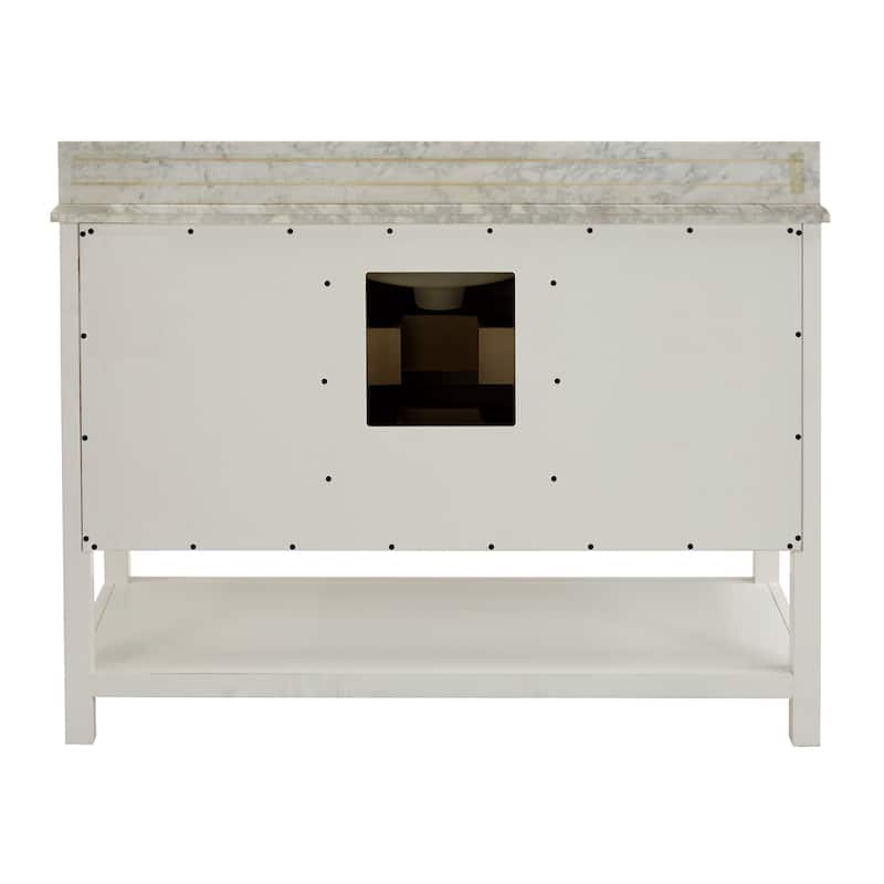 Lilleham Bathroom Sink Vanity with White Marble Veneer Stone Top by iNSPIRE Q Classic