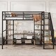 preview thumbnail 3 of 12, Multifunctional Storage Design Full Size Metal Loft Bed ,Black
