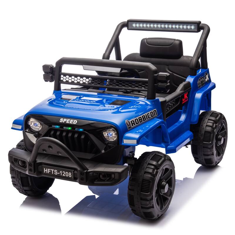 Kids' 12V Ride-On Truck with Early Education, LED Lights, and Music, Perfect Holiday Gift
