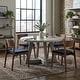 preview thumbnail 2 of 3, Carolina Chair & Table Round Grey Concrete Spray Top Dining Table with Brushed Acacia Base, 51"