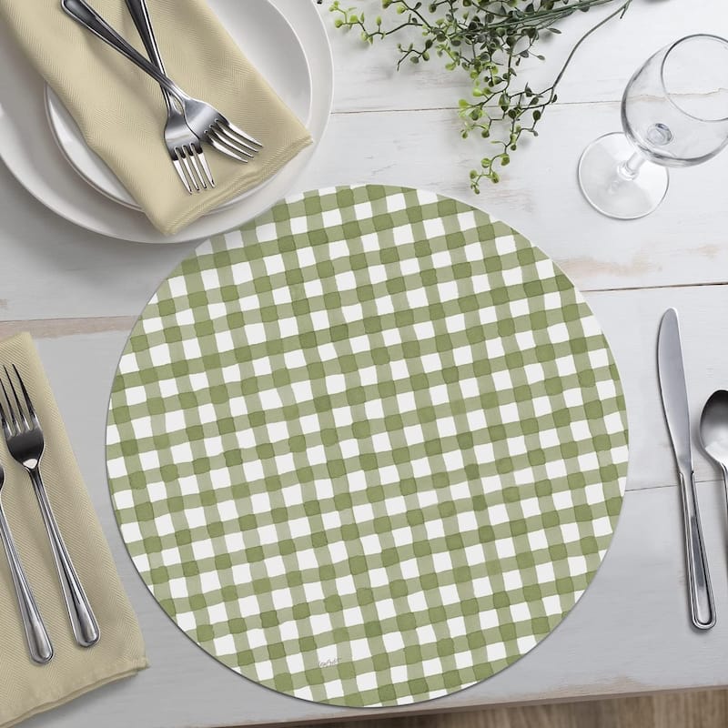Sunflowers Forever Round Reversible Easy Care Flexible Plastic Placemat 4 Pack Made in The USA
