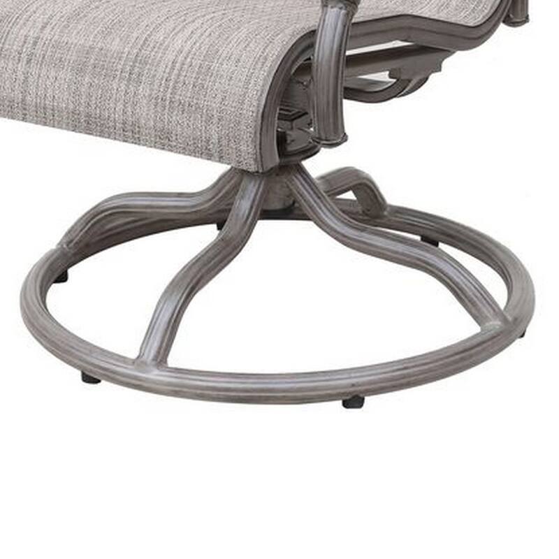 Mace Outdoor Patio Swivel Rocker Chair Set of 2, Curved, Aluminum, Gray