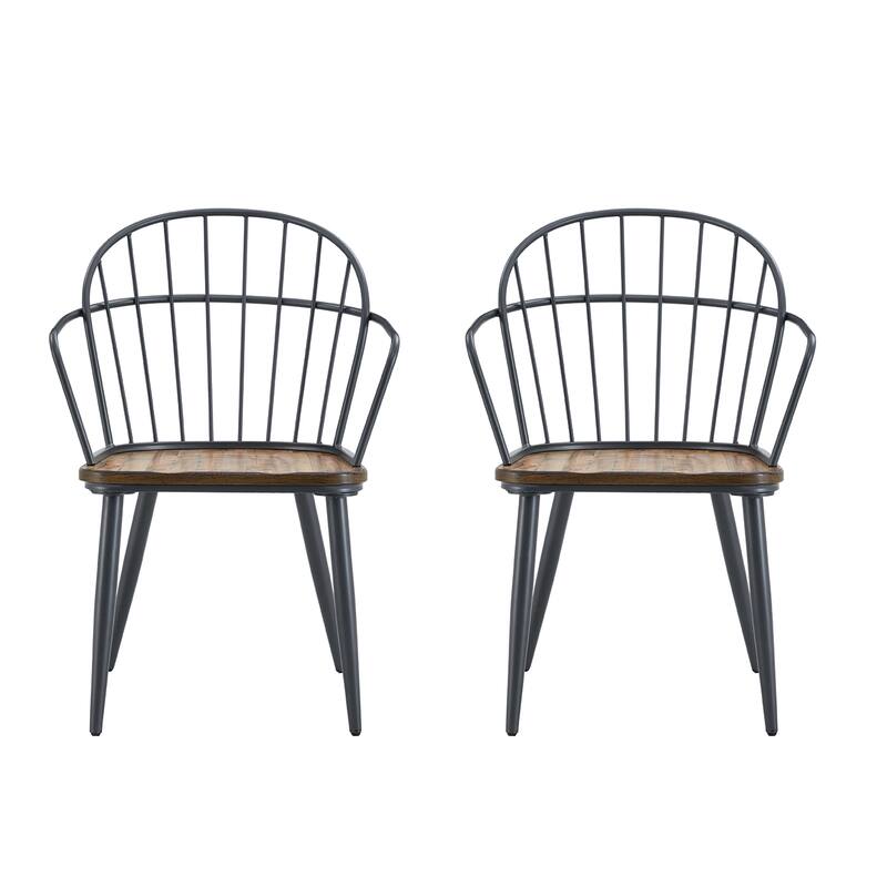 Indoor Dining Chair With Metal Legs (Set of 2)