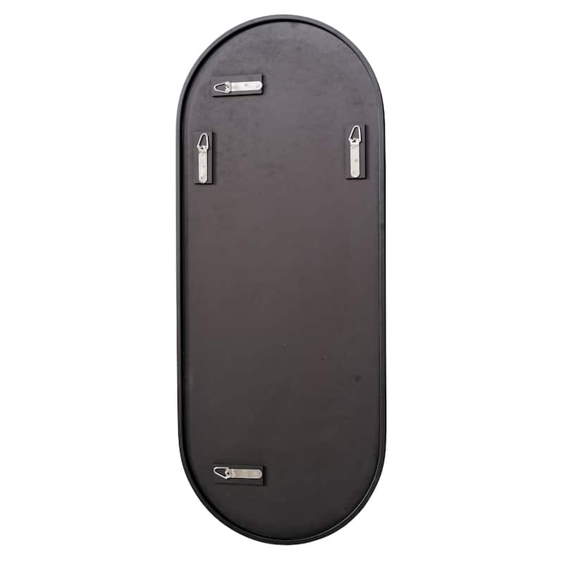 Glass Warehouse 40 in. H x 16 in. W Pill Shape Stainless Steel Framed Mirror