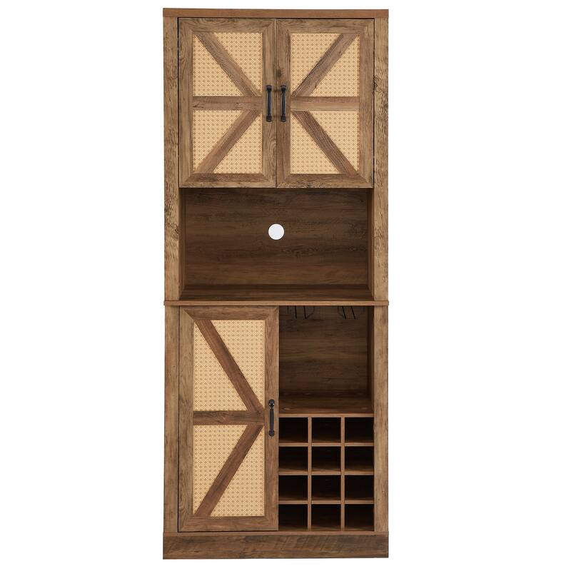 Bar Cabinet with Square Compartments and Shelves