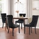 preview thumbnail 3 of 5, Set of 2 Modern Glam Velvet Dining Chairs - Armless TuftedAccent Side Chairs with Nailhead Trim & Ring Handle