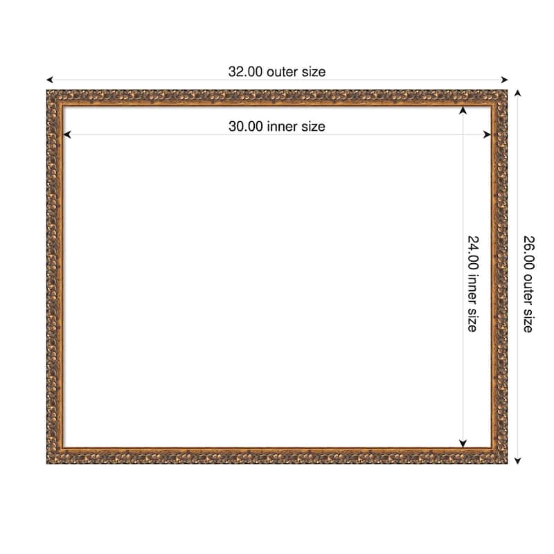 Amanti Art Antique Bronze Framed Dry Erase Magnetic Board - 32 x 26 in