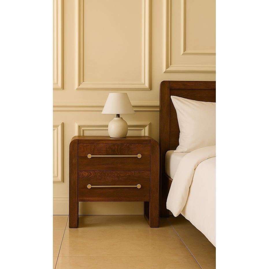 Copenhagen 2-Drawer Nightstand in Smoked Oak