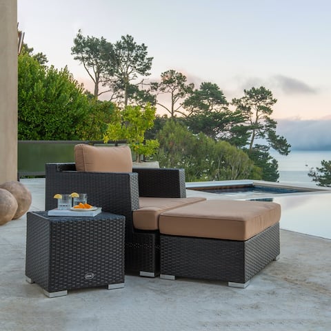 Corvus Sunbrella® 3-piece Dark Espresso Brown Club Chair Set