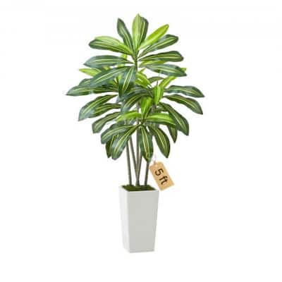 Realistic Artificial Dracaena Tree with Moss Planter and Lifelike PE Leaves for Indoor Home Decor