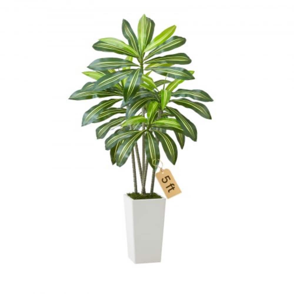 Realistic Artificial Dracaena Tree with Moss Planter and Lifelike PE Leaves for Indoor Home Decor