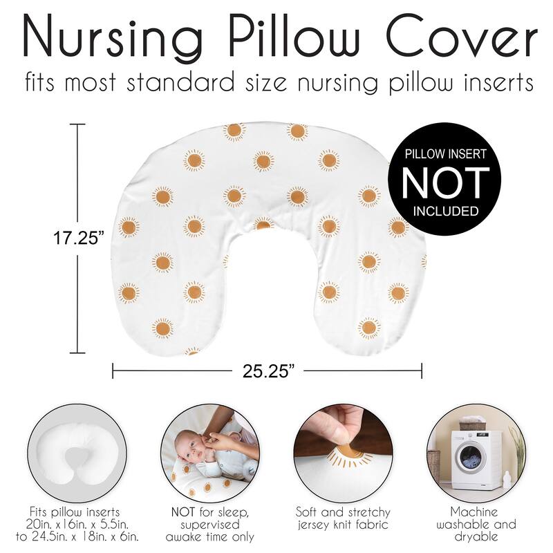 Sweet Jojo Designs Orange White Boho Sun Boy Girl Gender Neutral Nursing Breastfeeding (Pillow Cover Pillow Not Included) Orange