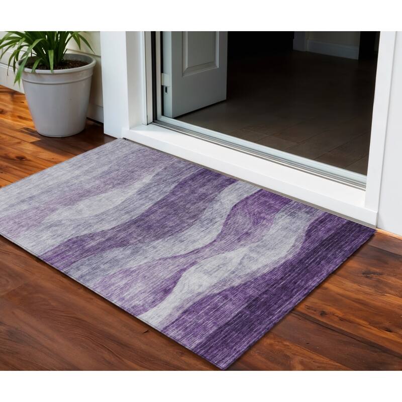 HomeRoots Abstract Transitional Rectangle Outdoor Rug - 3' x 5'