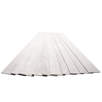 16 Sq Ft Pine Wood Wall Panels Peel & Stick Wooden Planks Pure White
