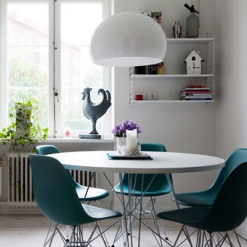 Set of 2 Modern Designer Plastic Dining Chairs with Aluminum Metal Legs, Accent Side Chairs