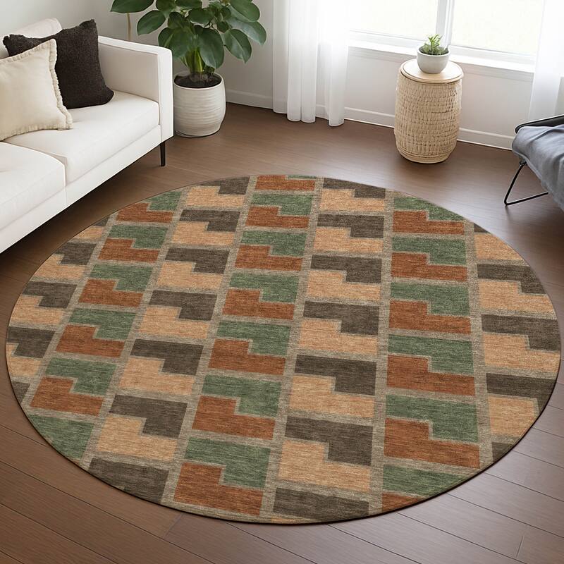 Machine Washable Indoor/ Outdoor Contemporary Kaylee Chantille Rug