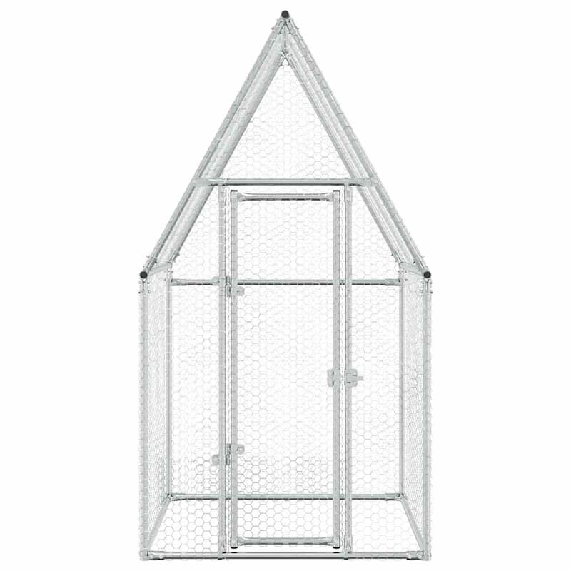 vidaXL Chicken Cage Silver 39.4"/78.7"/157.5"x39.4"x74.8" Galvanized Steel
